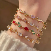Diamond Tulip Bracelet For Female With Box