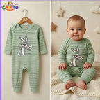GreenSnuggle Bunny Romper | Mint Green Baby Streetwear – Chunzo Kids