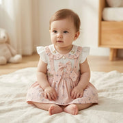Baby Girl "Princess" Floral Suspender Dress Set | Elegant Flutter Sleeve Party Dress