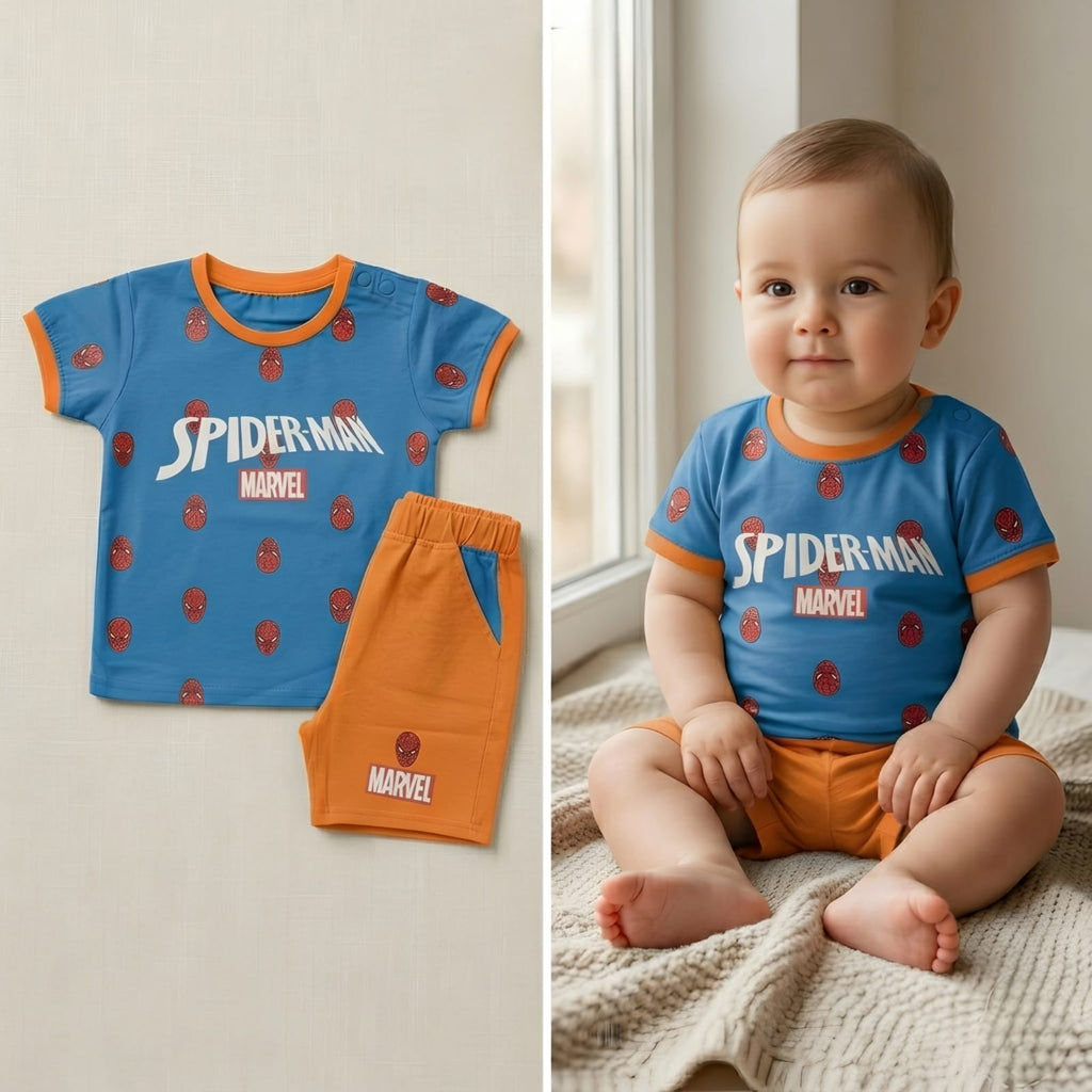 Cute Marvel Spiderman Two-Piece Lounge Set for Toddlers & Babies