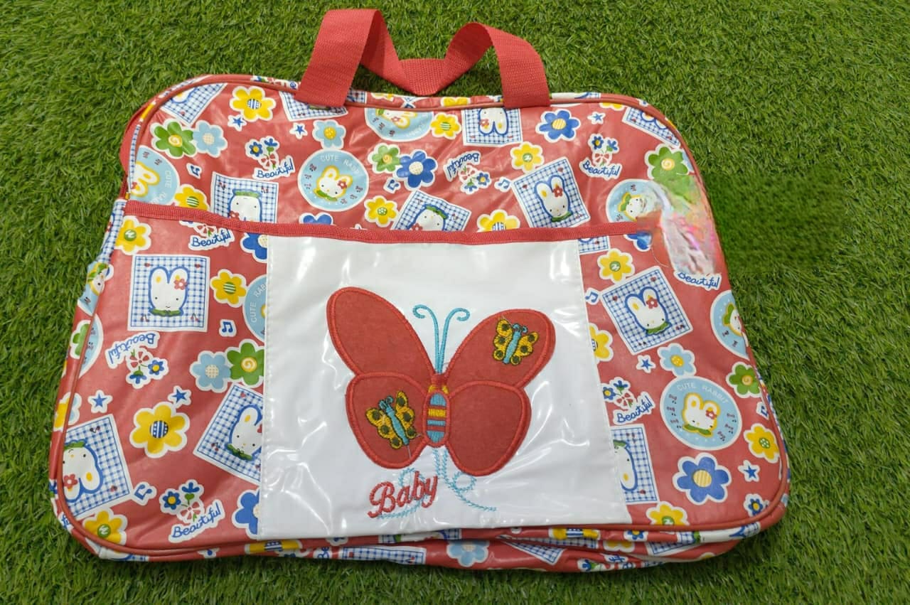 red base featuring a colorful cartoon pattern