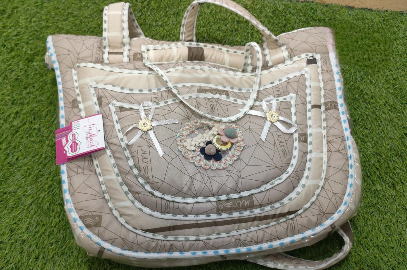 handmade quilted fabric tote bag
