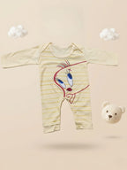 Little Tweet Luxury Baby Romper | Cream & Yellow Striped Onesie – Chunzo Kids