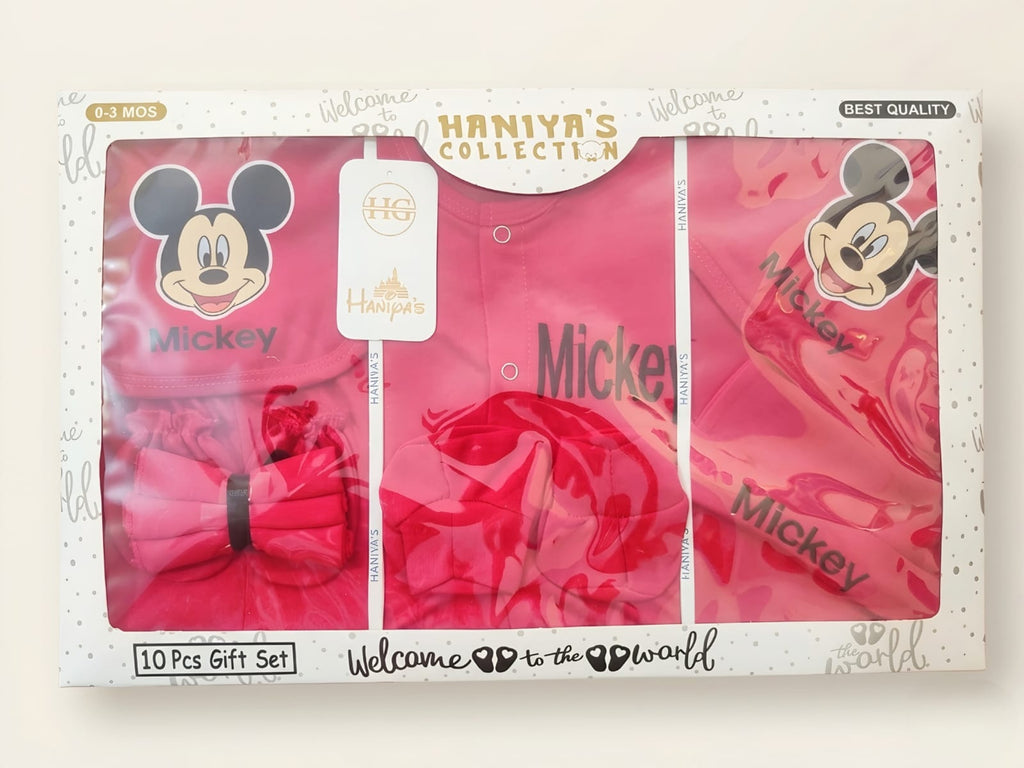 Mickey Mouse 10-Piece Newborn Gift Set | Premium Red Baby Essentials – Chunzo Kids