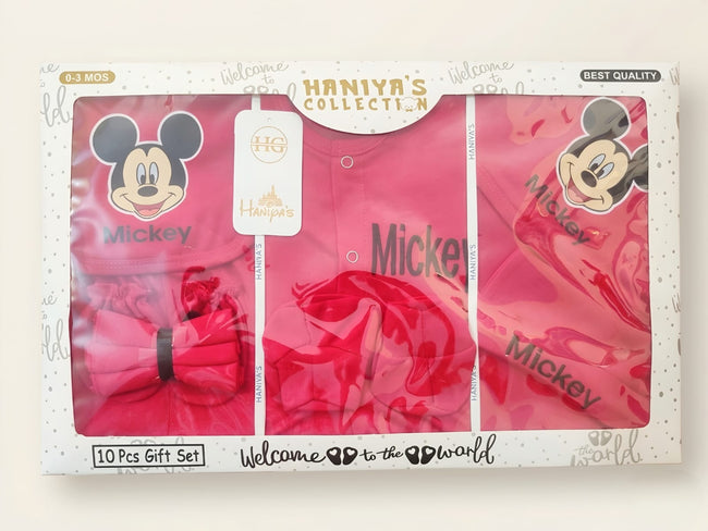 Mickey Mouse 10-Piece Newborn Gift Set | Premium Red Baby Essentials – Chunzo Kids Main Image