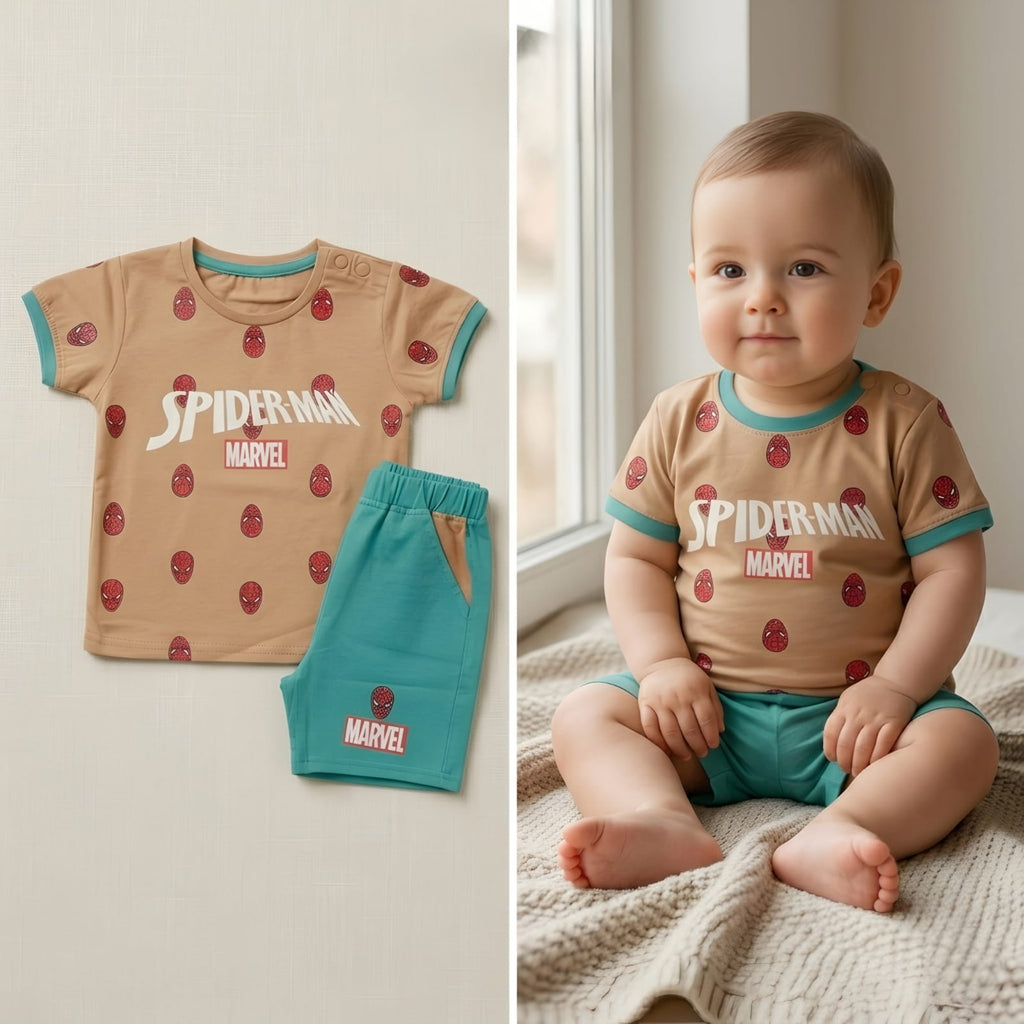 Cute Marvel Spiderman Two-Piece Lounge Set for Toddlers & Babies