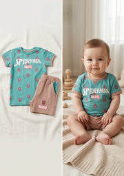 Cute Marvel Spiderman Two-Piece Lounge Set for Toddlers & Babies