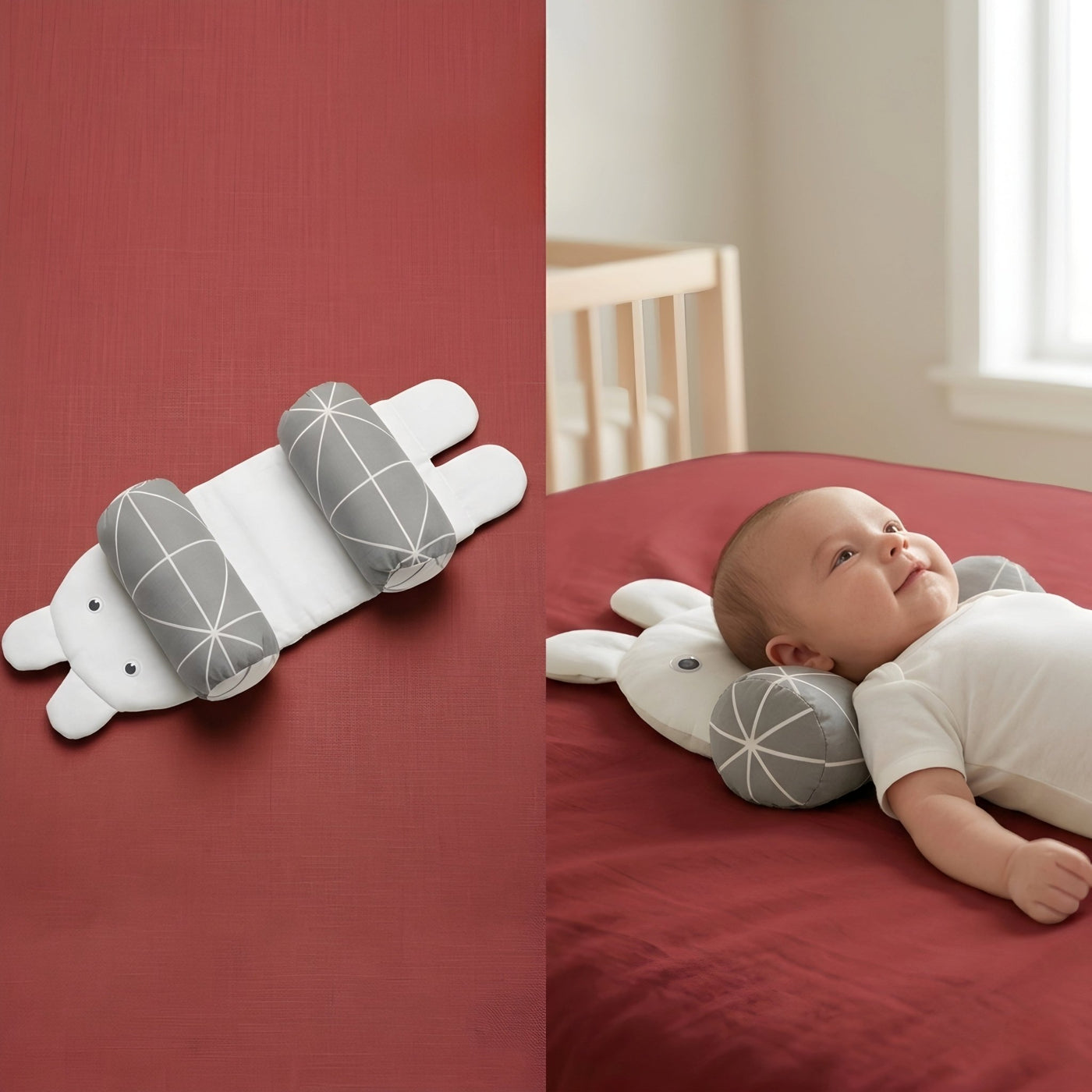 Chunzoo Kids Premium Anti-Roll & Head-Shaping Bunny Pillow