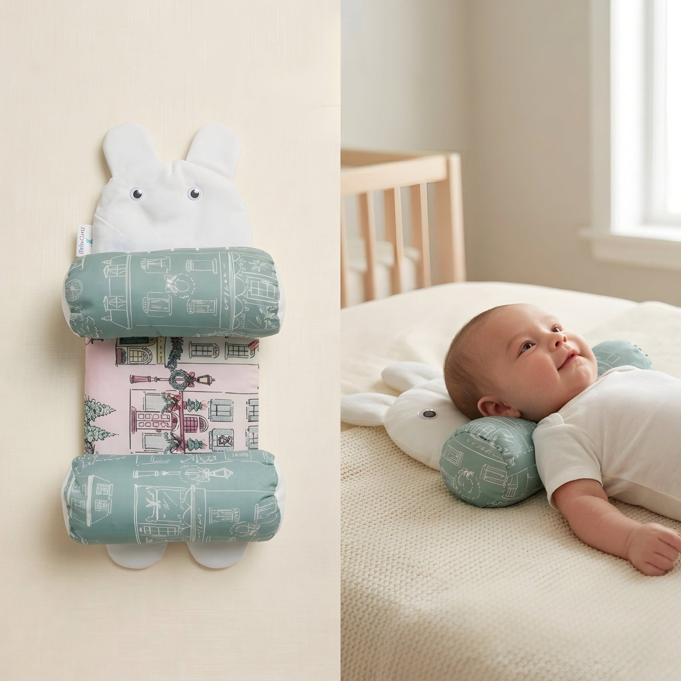 Chunzoo Kids Premium Anti-Roll & Head-Shaping Bunny Pillow