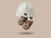 My First Masha'Allah Gift Set – Embroidered Cap & Animal Booties (0–3M)
