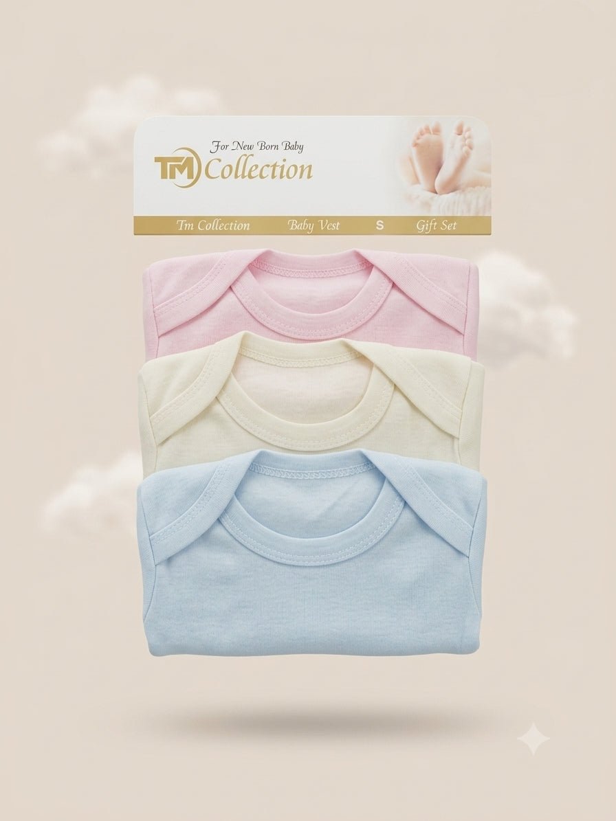 Newborn Essential Cotton Baby Vest Set (Pack of 3)