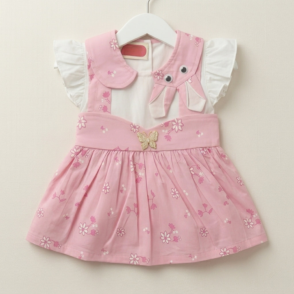 Baby Girl "Princess" Floral Suspender Dress Set | Elegant Flutter Sleeve Party Dress