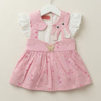 Baby Girl "Princess" Floral Suspender Dress Set | Elegant Flutter Sleeve Party Dress