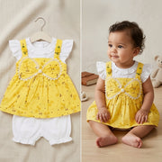 Baby Girl "Princess" Floral Suspender Dress Set | Elegant Flutter Sleeve Party Dress