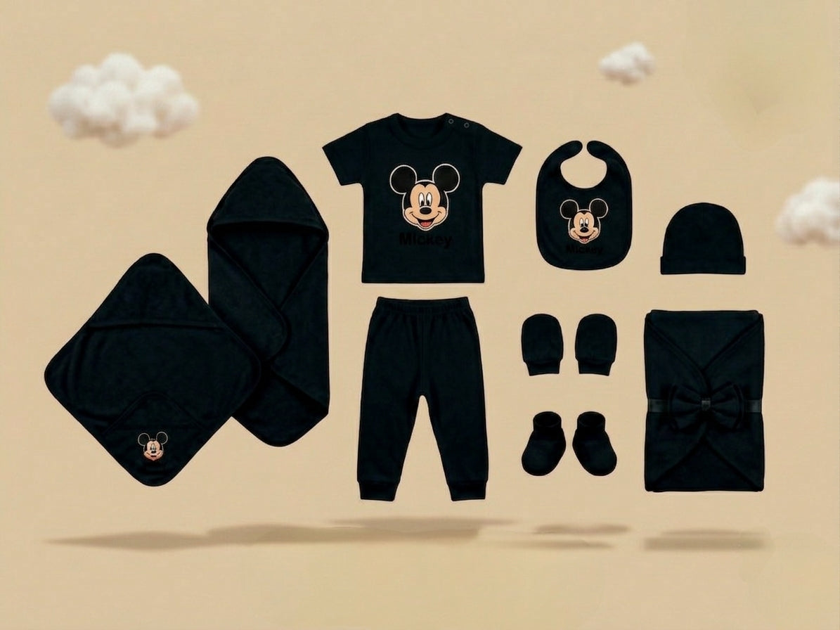 Mickey Mouse 10-Piece Newborn Gift Set | Premium Red Baby Essentials – Chunzo Kids