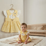 Baby Girl "Princess" Floral Suspender Dress Set | Elegant Flutter Sleeve Party Dress